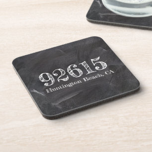 Chalkboard Zip Code Beverage Coaster