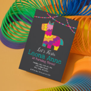 ChalkboardPinata Fiesta Birthday Invitation Piñata
