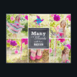 Chalked Collage Birthday Party Thank You Card<br><div class="desc">Sending out your thank you note will be a breeze with this chic and stylish thank you postcard. Design © berryberrysweet.com</div>