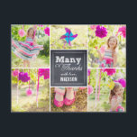 Chalked Collage Birthday Party Thank You Card<br><div class="desc">Sending out your thank you note will be a breeze with this chic and stylish thank you postcard. Design © berryberrysweet.com</div>