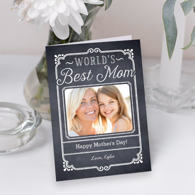 Chalked Frame Mothers Day Photo Card (Creator Uploaded)