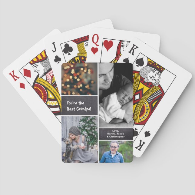 Chalked, Photo Collage Collage, vertical Poker Cards (Back)