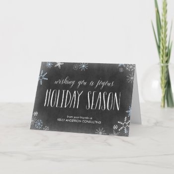Chalked Snowflakes Business Holiday Greeting Card by orange_pulp at Zazzle