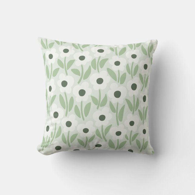 Chalkflower Garden Botanical Calm Throw Pillow (Front)