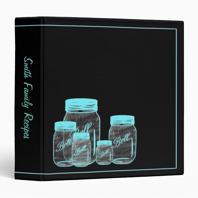 Chalkstyle  Mason Jars- Recipe Binder (Front/Spine)
