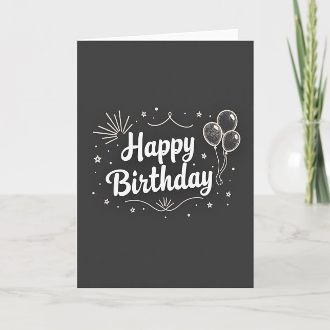 Chalky Festive Birthday Card (Front)