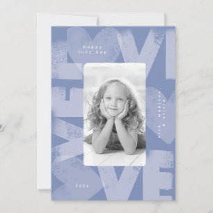 Chalky Graffiti Fun Peri Blue Valentine Photo Card