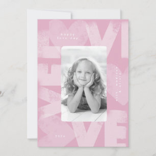 Chalky Graffiti Fun Pink Valentine Photo Card