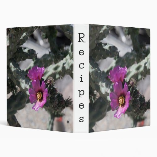 Challa Cactus in bloom  3 Ring Binder