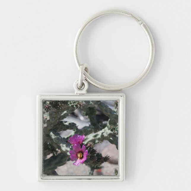 Challa Cactus in bloom  Keychain (Front)