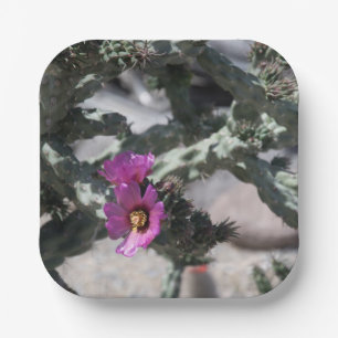 Challa Cactus in bloom Paper Plates