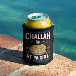 Challah At Ya Girl Funny Hanukkah Food Chanukah Can Cooler