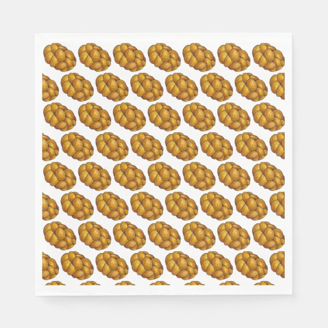 Challah Braided Jewish Bakery Bread Loaf Hanukkah Napkins (Front)