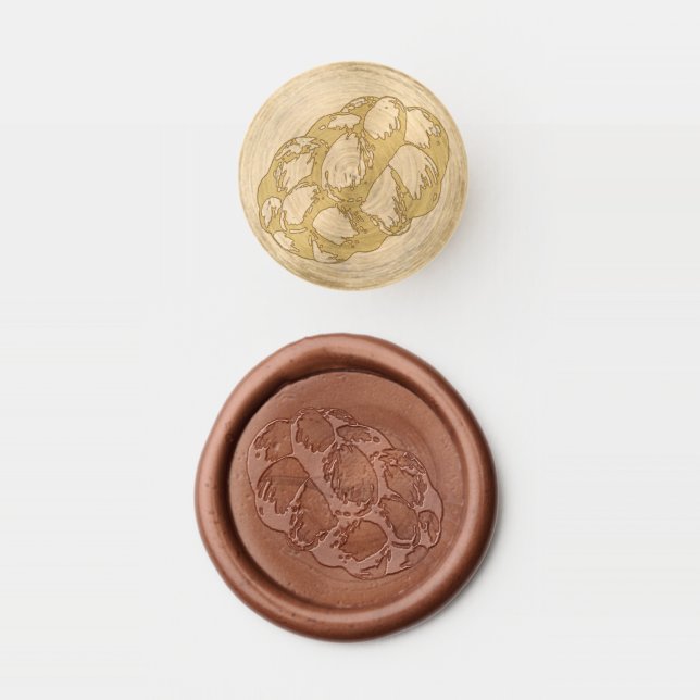 Challah Braided Jewish Bakery Bread Loaf Hanukkah Wax Seal Stamp (Stamped)
