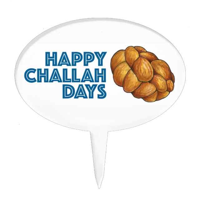 Challah Bread Happy Hanukkah Chanukah Holiday Cake Topper (Front)