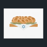 Challah Bread Postcard<br><div class="desc">The sight and smell of the challah loaves revives every Jewish soul with the reminder that Shabbat is nearby. Ring in the Award with this design on table runners, framed embroidery and more!</div>