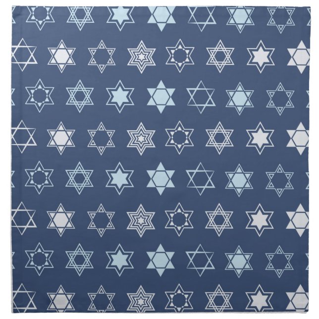 Challah Cover - Blue - Judaica - Jewish Stars  Clo Cloth Napkin (Front)