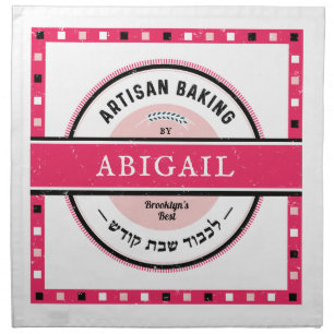 Challah Dough Cover. PINKS Cloth Napkin
