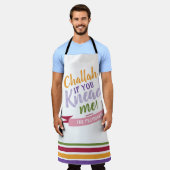 Challah if you Knead me Colorful Floral Quirky Adu Apron (Worn)