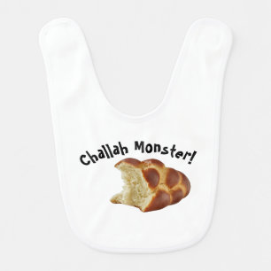 Challah Monster Shabbat Baby Bib