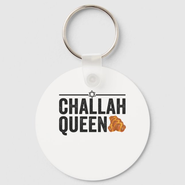 Challah Queen Funny Hanukkah Jewish Holiday Gift Keychain (Front)