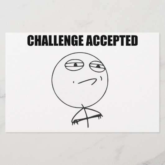 Challenge Accepted Rage Face Comic Meme (Front)