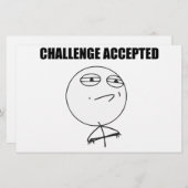Challenge Accepted Rage Face Comic Meme (Front/Back)
