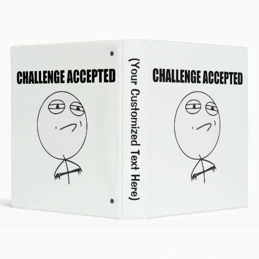 Challenge Accepted Rage Face Comic Meme 3 Ring Binder | Zazzle