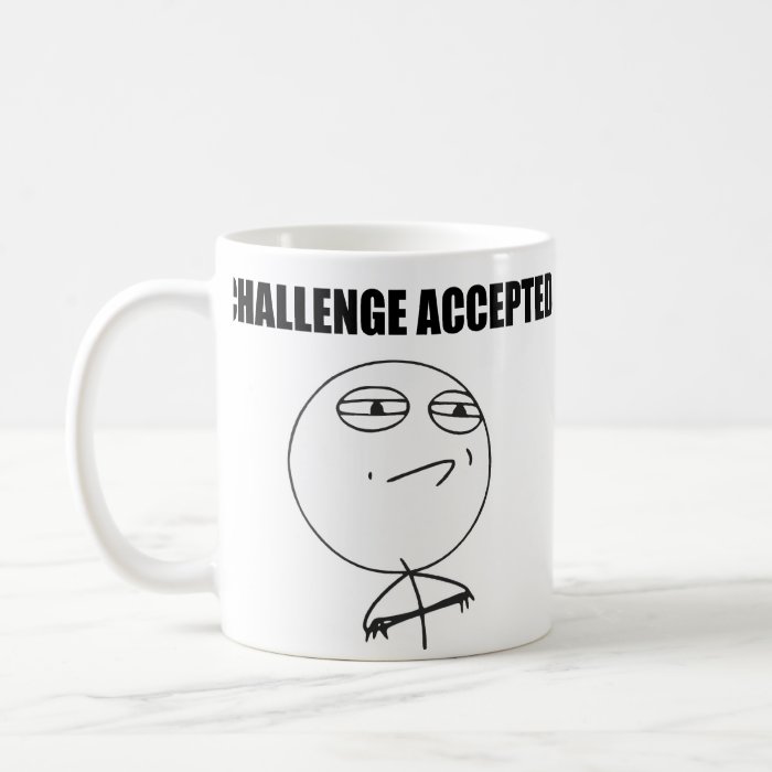 Challenge Accepted Rage Face Comic Meme Coffee Mug