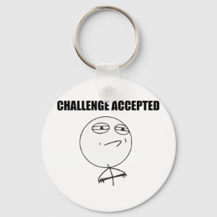 Challenge Accepted Rage Face Comic Meme Keychain