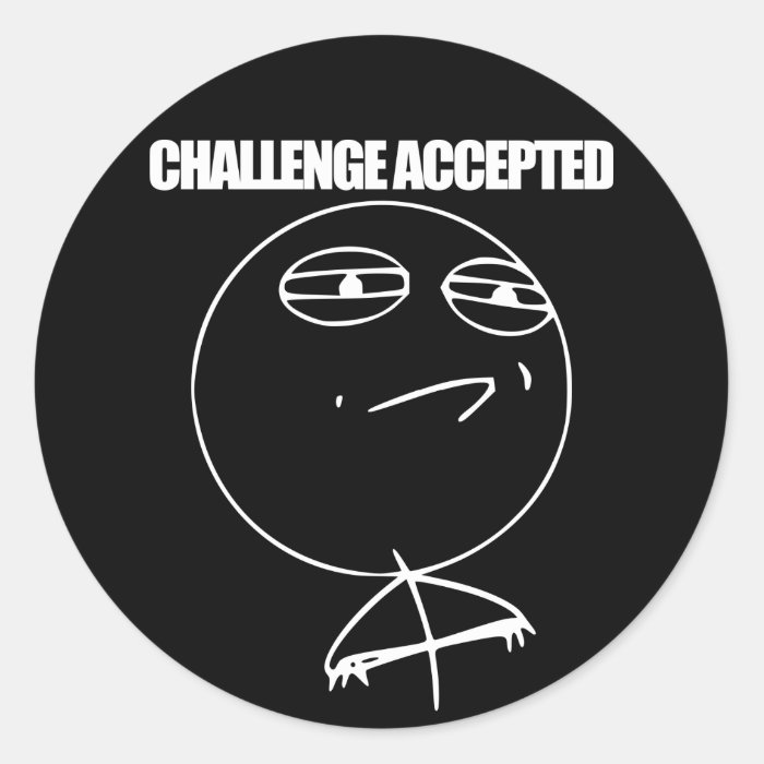 Challenge Accepted Round Stickers