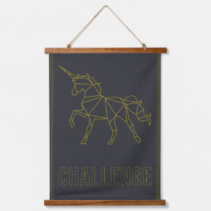 Challenge affirmation poster origami unicorn horse hanging tapestry