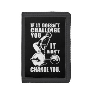 CHALLENGE and CHANGE. Women's Workout Motivational Tri-fold Wallet
