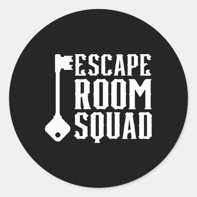 Challenge Gamed Locked Escape Room Squad Mystery Classic Round Sticker (Front)