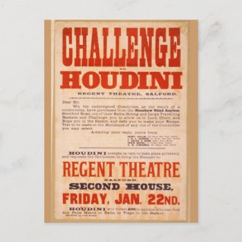 Challenge Houdini Postcard by pixelholic at Zazzle