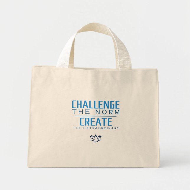 Challenge the norm Motivational Quote Mini Tote Bag (Front)