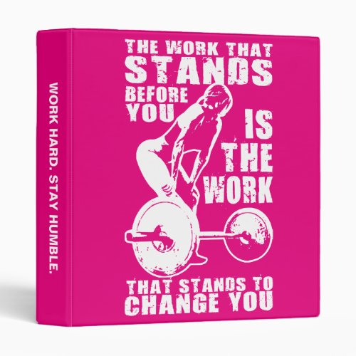 CHALLENGE _ Womens Workout Motivational 3 Ring Binder