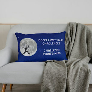 Challenge your limits motivational quote lumbar pillow