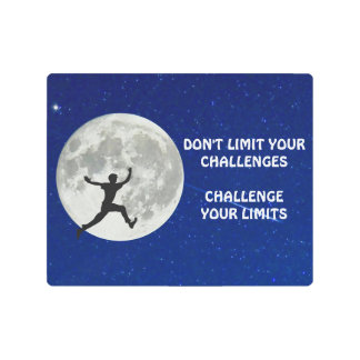 Challenge your limits motivational quote metal print