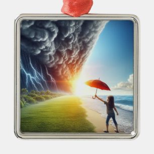 Challenge Your Storms - Maintain Your Joy Metal Ornament