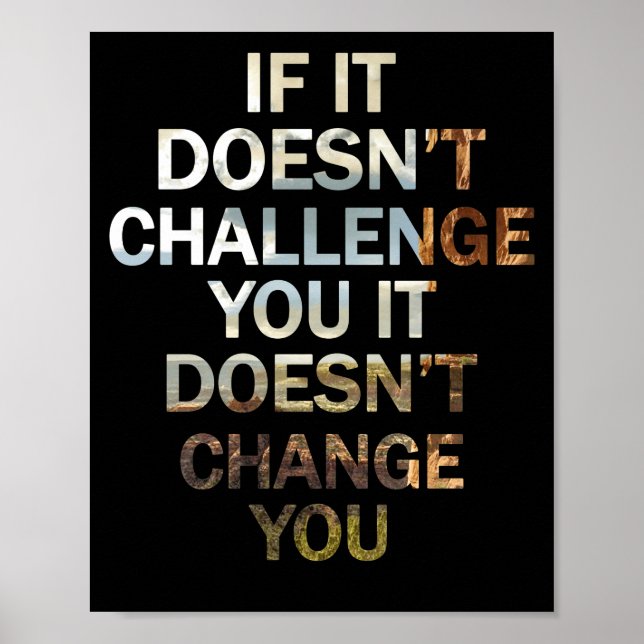Challenge Yourself Motivational Quote Exercise Poster (Front)