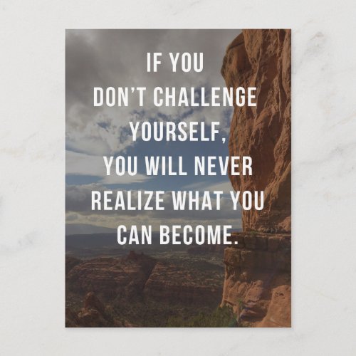 Challenge Yourself Quote Postcard