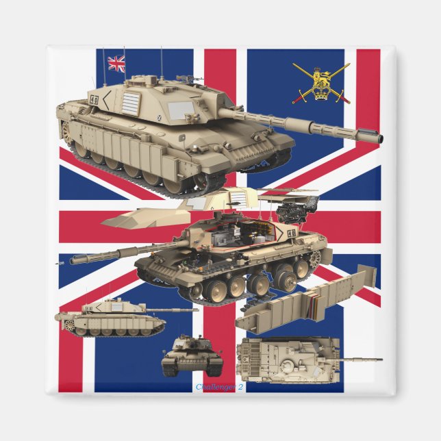 Challenger 2 tank photo print magnet (Front)