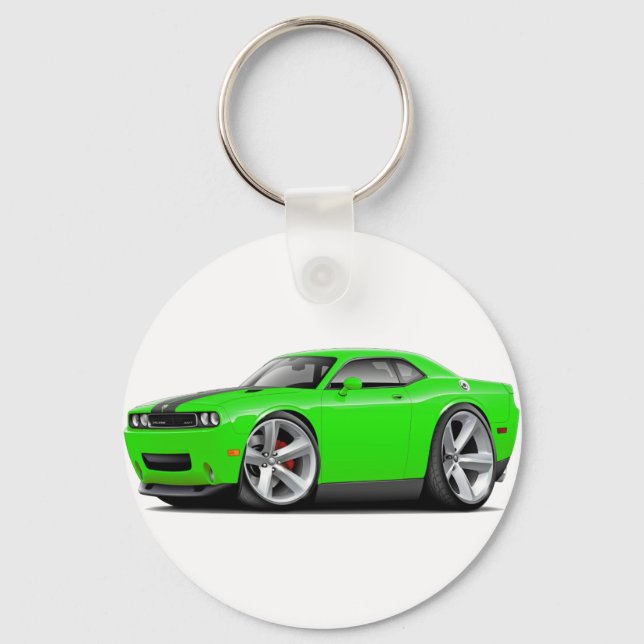 Challenger SRT8 Lime-Black Car Keychain (Front)