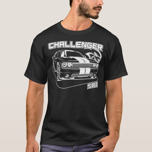 Challenger SRT - White Print Classic T-Shirt (Front)