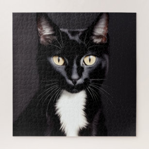 Challenging 676 Piece Black Cat 20x20 square Jigsaw Puzzle