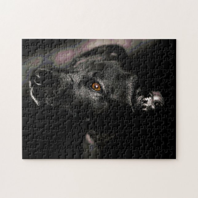 Challenging Almost All Black Sweet Dog Puzzle (Horizontal)
