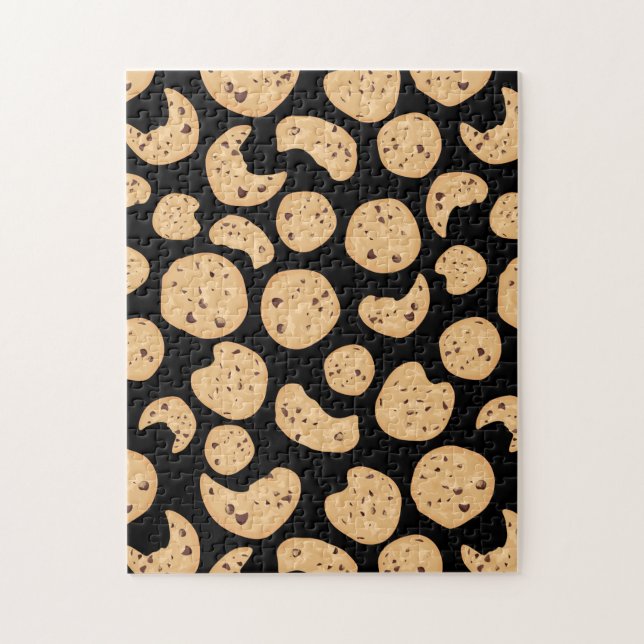 Challenging and Fun Chocolate Chip Cookies Pattern Jigsaw Puzzle (Vertical)