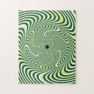 Challenging Blue & Yellow Optical Illusion Puzzle