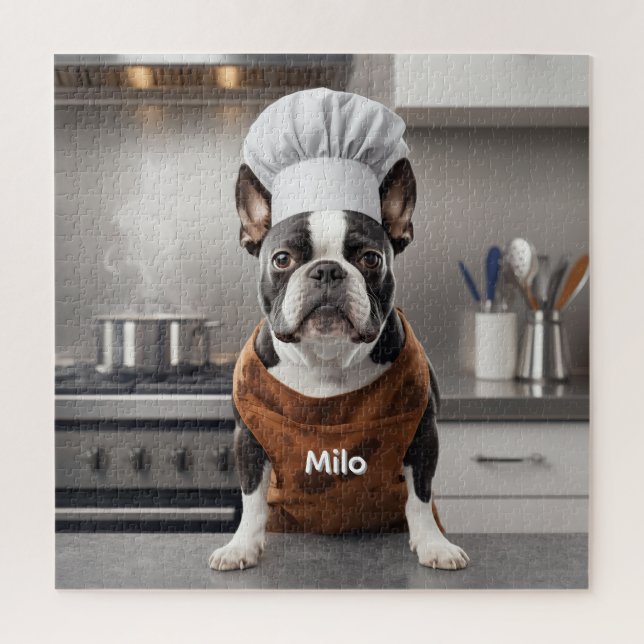 Challenging Boston Terrier Personalized Jigsaw Puzzle (Vertical)